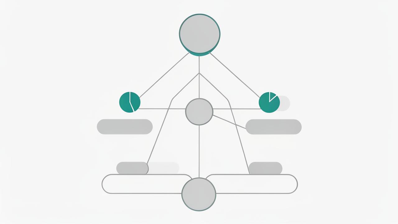Ownership hierarchy chart with nodes and percentage badges