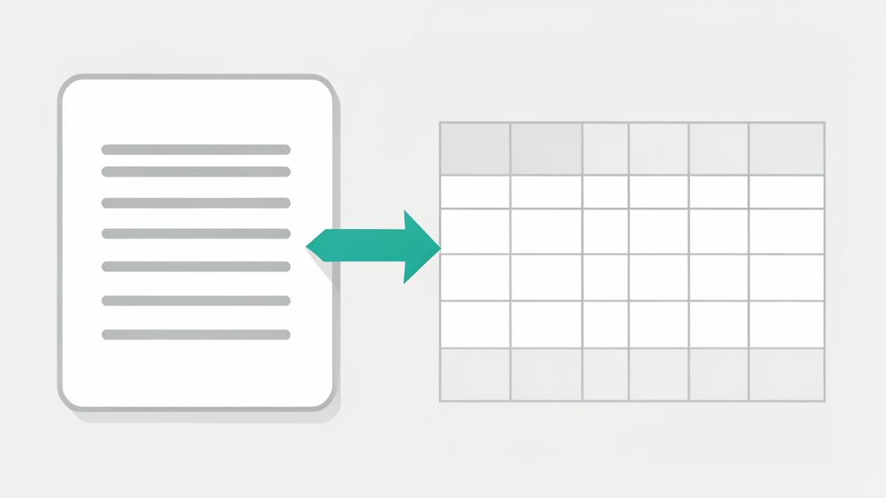 Document converting into a structured table via an arrow
