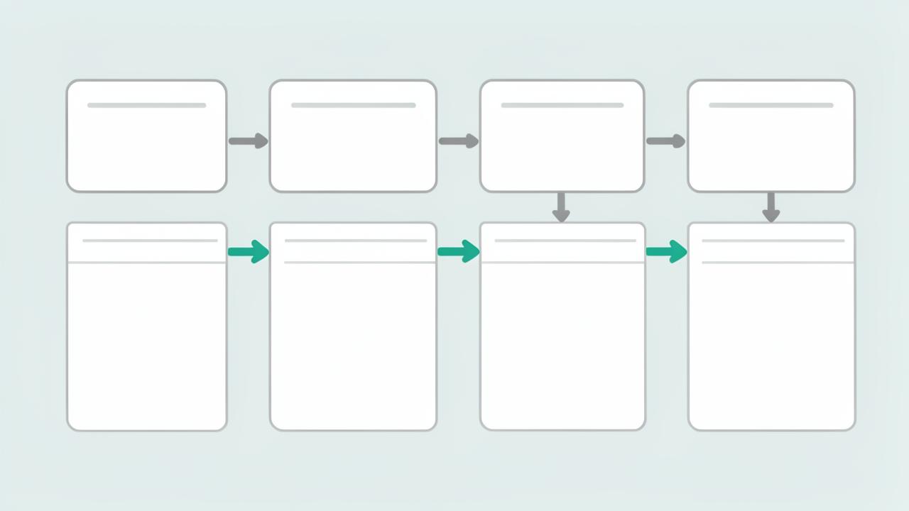 Workflow board with task cards moving through stages